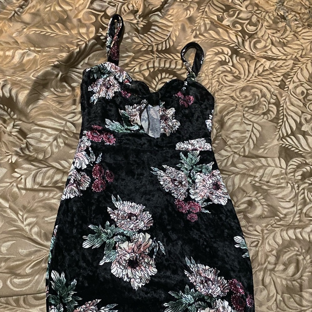 Black Velvet floral dress